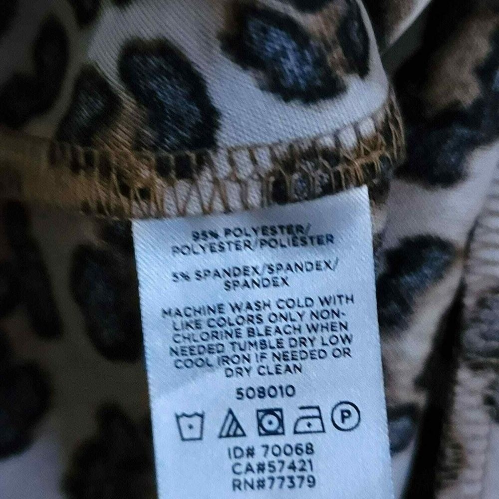 Ann Taylor Animal Print Top XS Brown Black Twist Cheetah Cap Sleeve Mob Wife - Picture 5 of 6